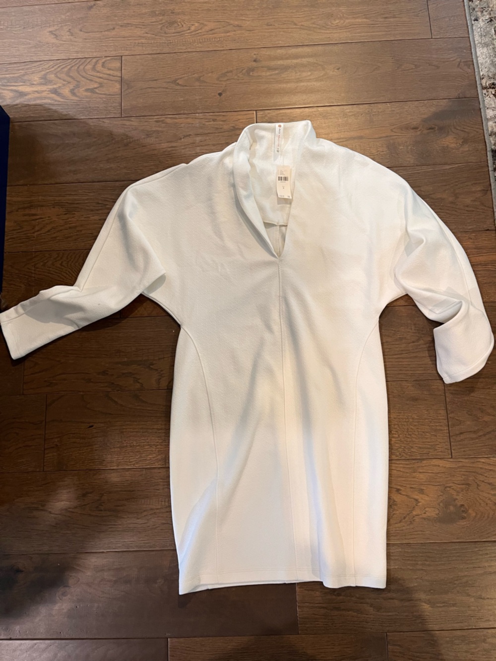 Women's White Mini Dress - Clean V-Neck Design